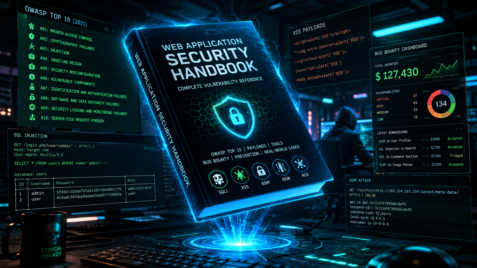 Cover image for: Free Web Application Security Handbook PDF (2026) – OWASP, XSS, SQLi & Bug Bounty Guide