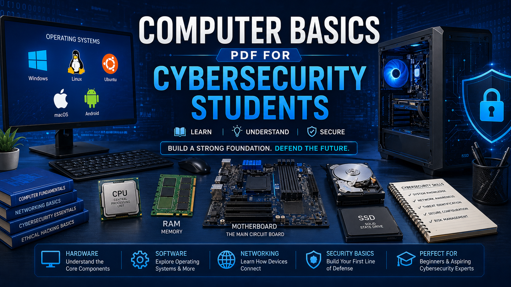 Cover image for: Computer Basics PDF for Cybersecurity Students | Free Beginner Notes