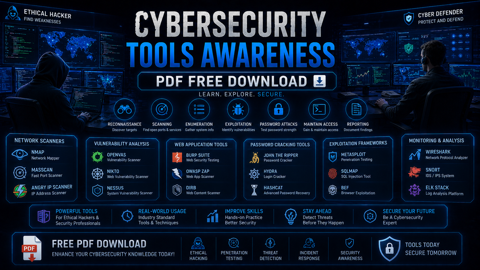 Cover image for: Cybersecurity Tools Awareness PDF | Beginner Security Tools Guide